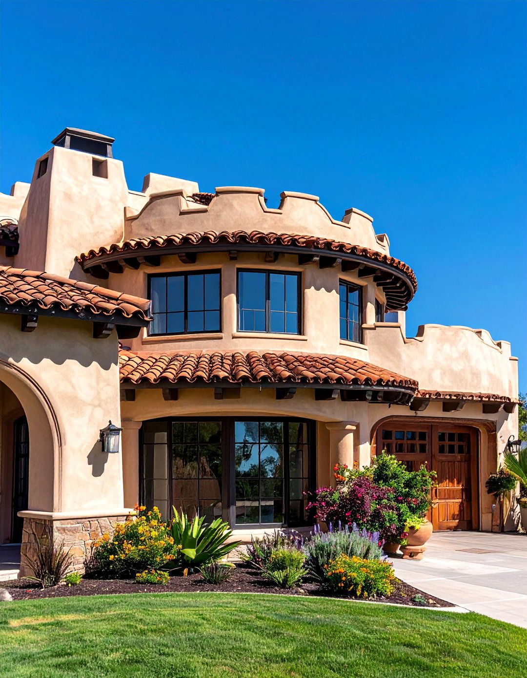 Spanish Style Home with a Mission Style Parapet - 40 Spanish Style Home Exterior Ideas for Timeless Charm