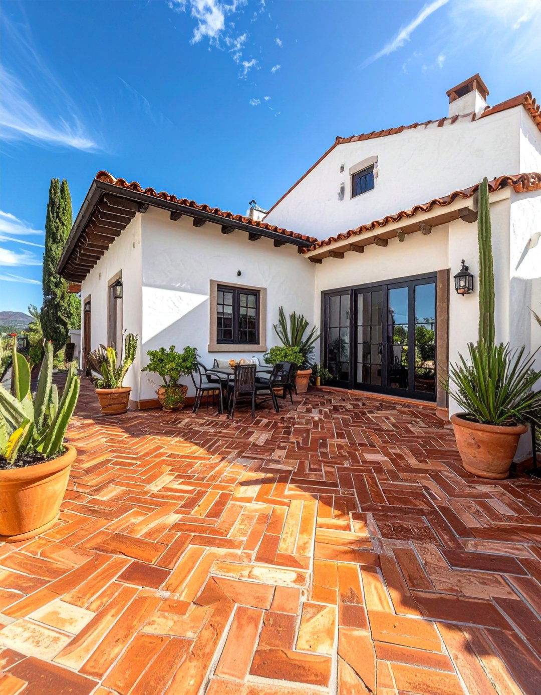 Spanish Style Home with a Saltillo Tile Patio - 40 Spanish Style Home Exterior Ideas for Timeless Charm