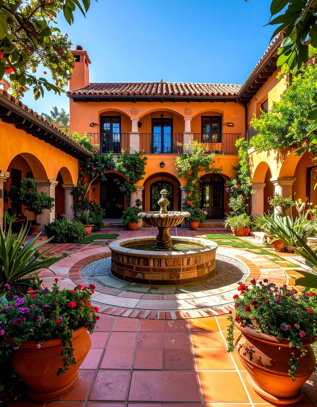 Spanish Style Home with a Secluded Inner Courtyard - 40 Spanish Style Home Exterior Ideas for Timeless Charm