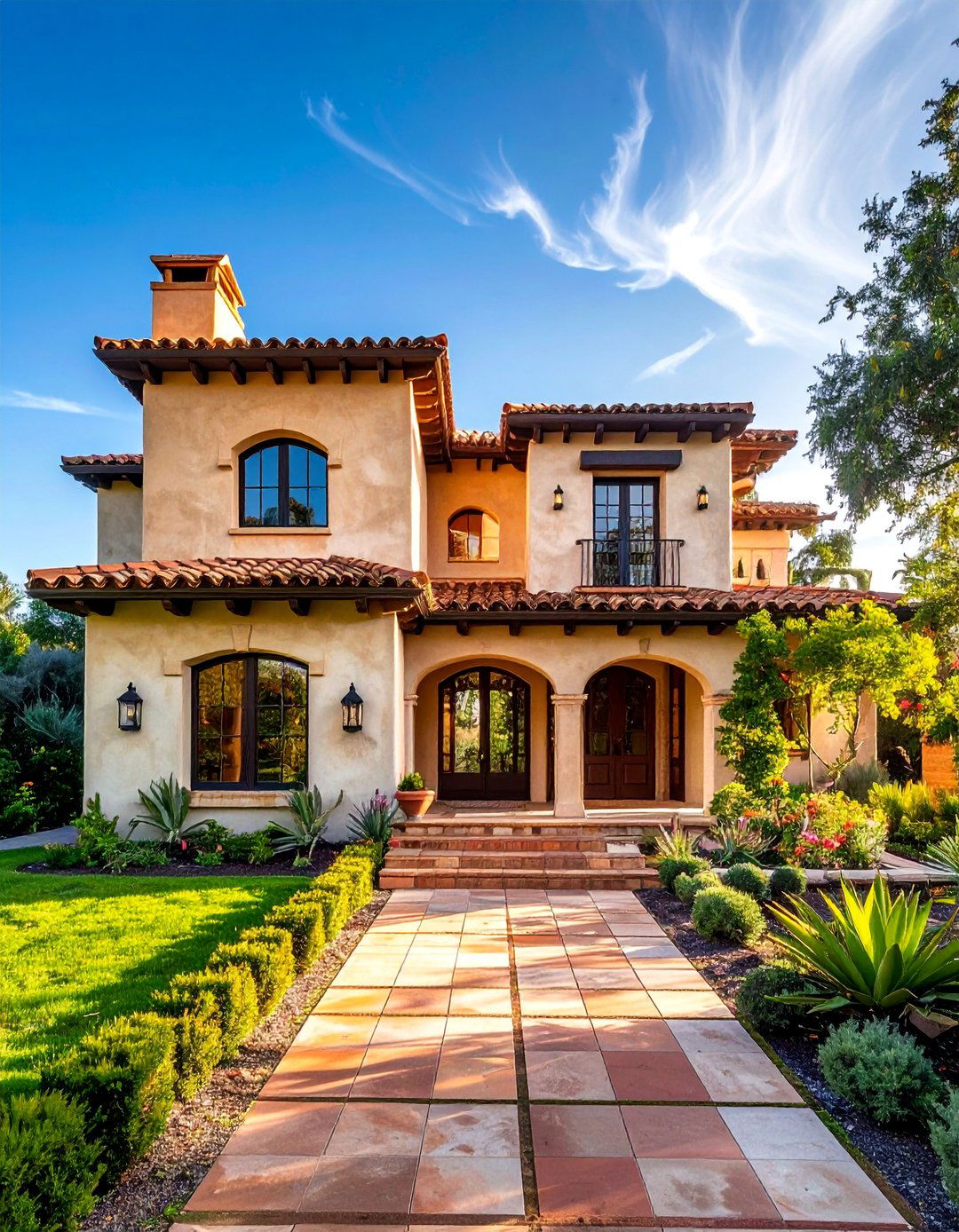 Spanish Style Home with an Asymmetrical Layout - 40 Spanish Style Home Exterior Ideas for Timeless Charm