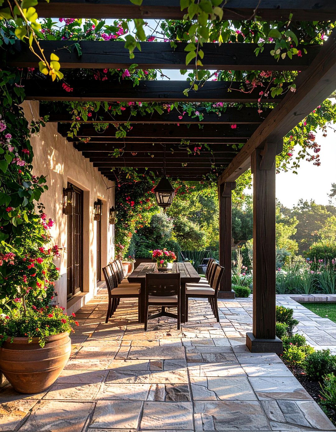 Spanish Style Home with an Attached Pergola - 40 Spanish Style Home Exterior Ideas for Timeless Charm