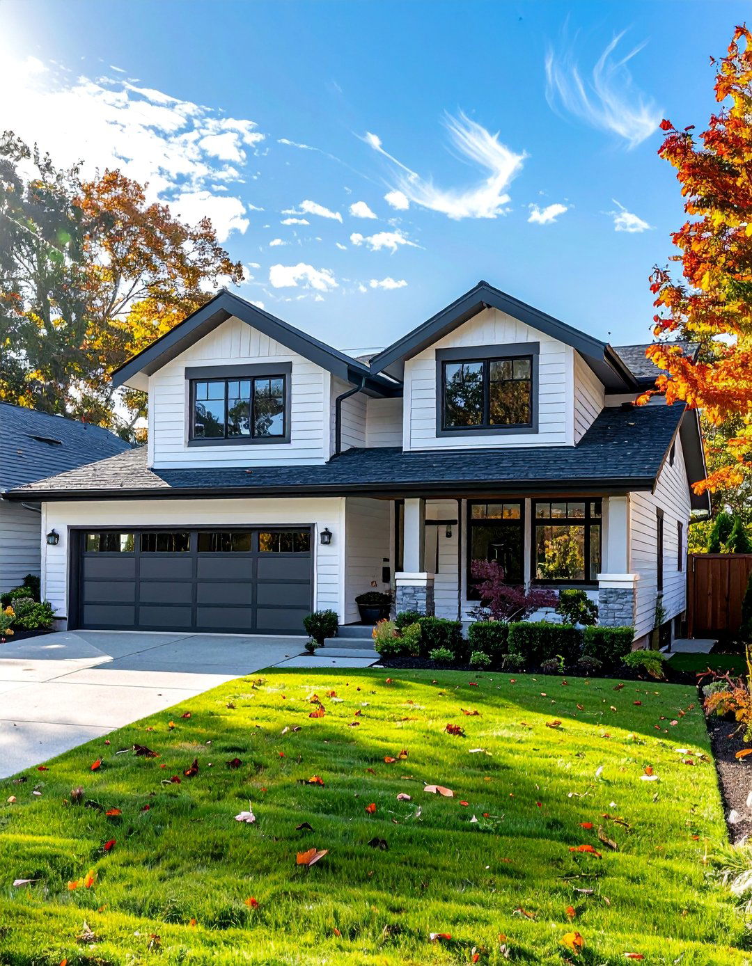 Split Level White Siding House - 20 White Siding House Designs for a Clean and Timeless Exterior