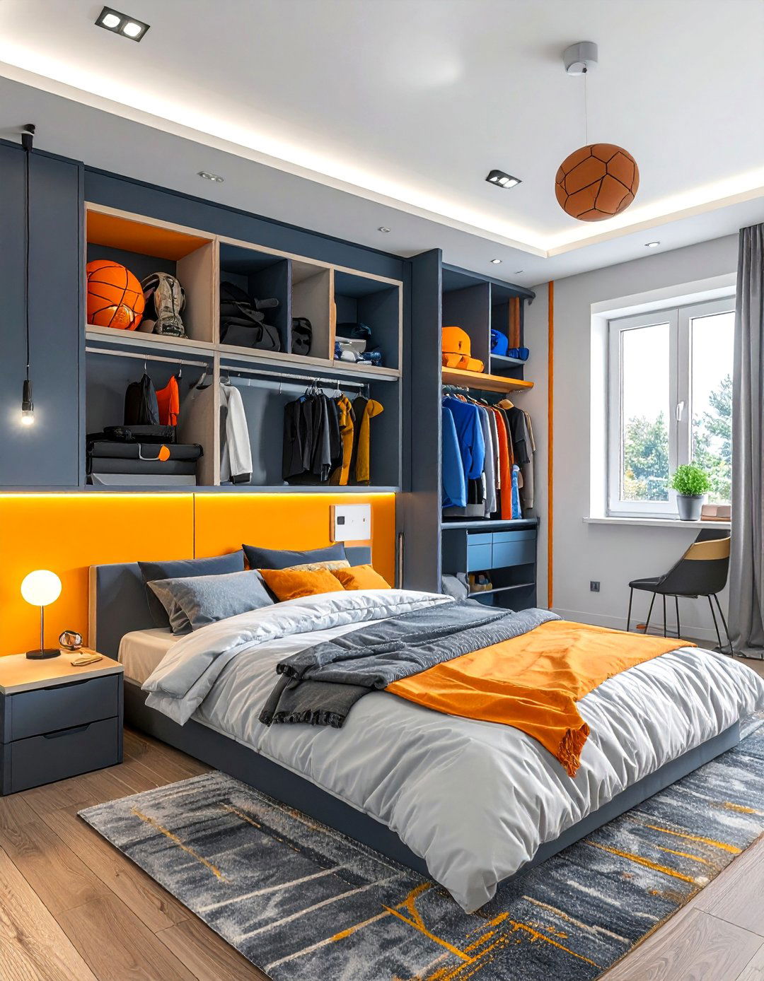 Sports Equipment Storage Hub - 40 Teenage Boy Bedroom Ideas for a Cool and Functional Space