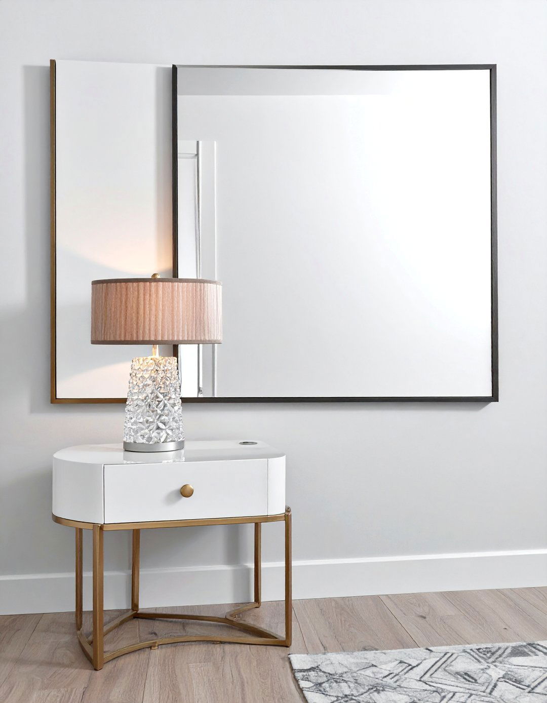 Square Mirror Modern Symmetry - 15 Mirror Behind Nightstand Design Ideas for Style