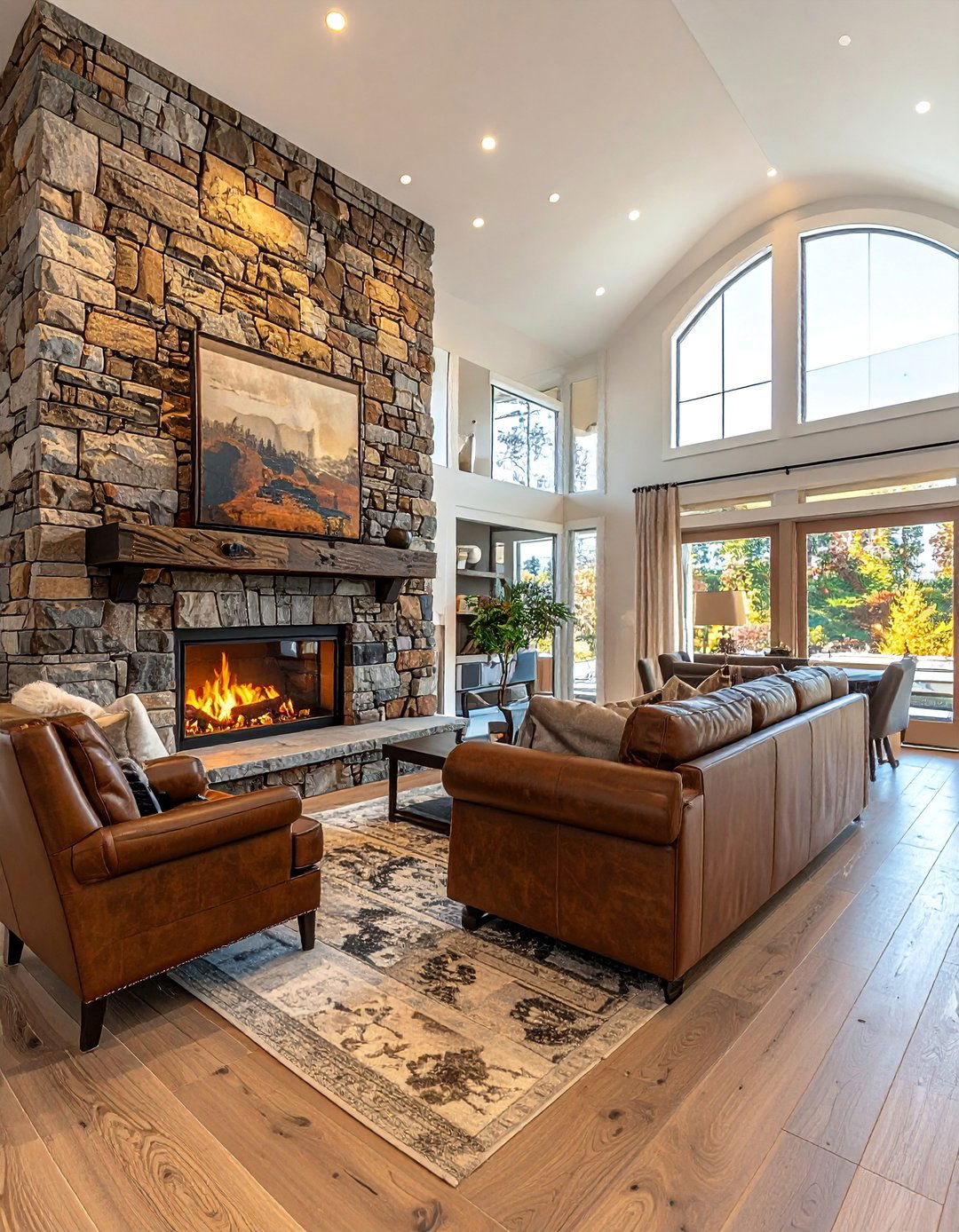 Stacked Stone Fireplace Accent Wall - 25 Stunning Stacked Stone Fireplace Design Ideas