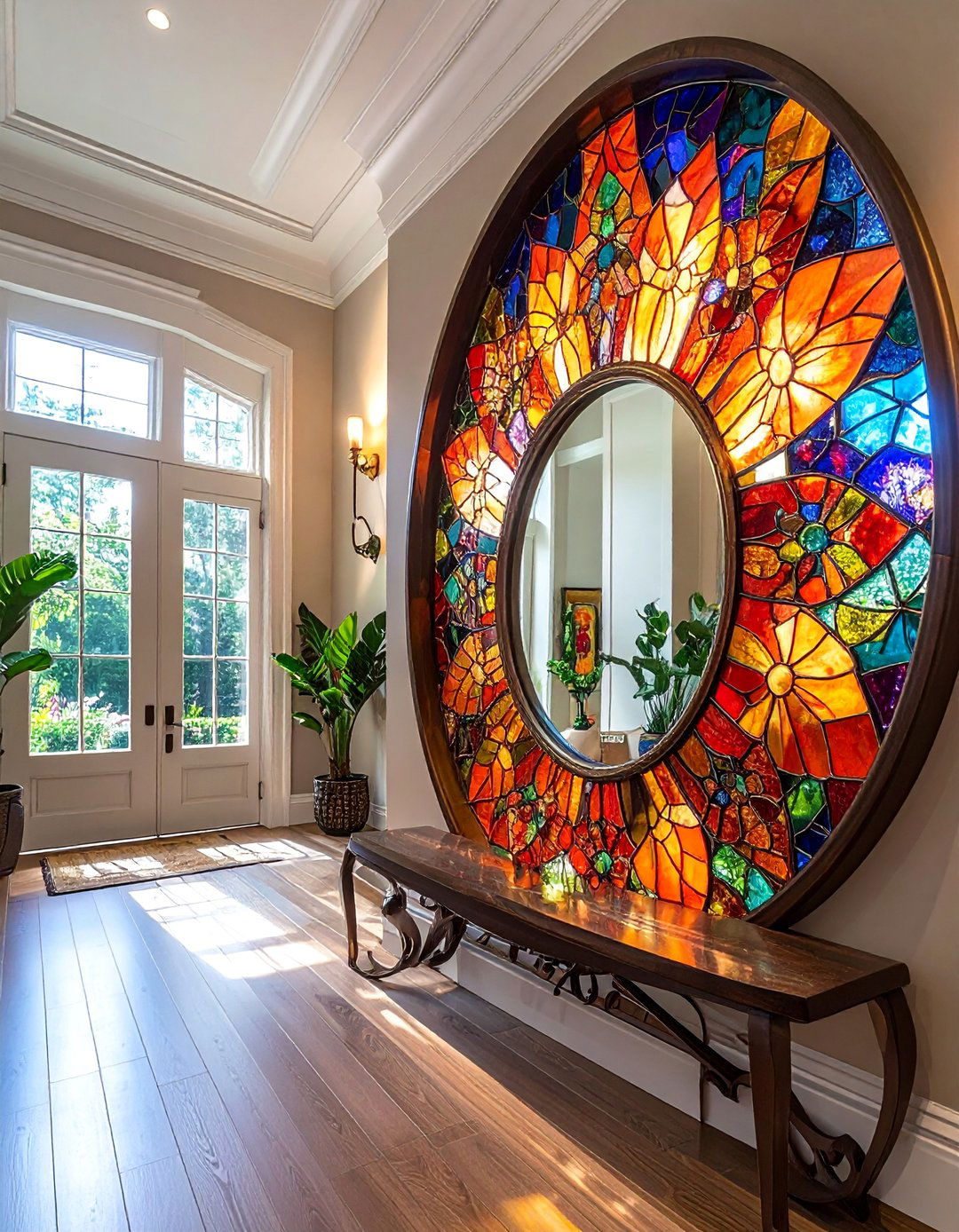 Stained Glass Mosaic Mirror - 20 Mosaic Mirror Ideas for Unique Home Decor