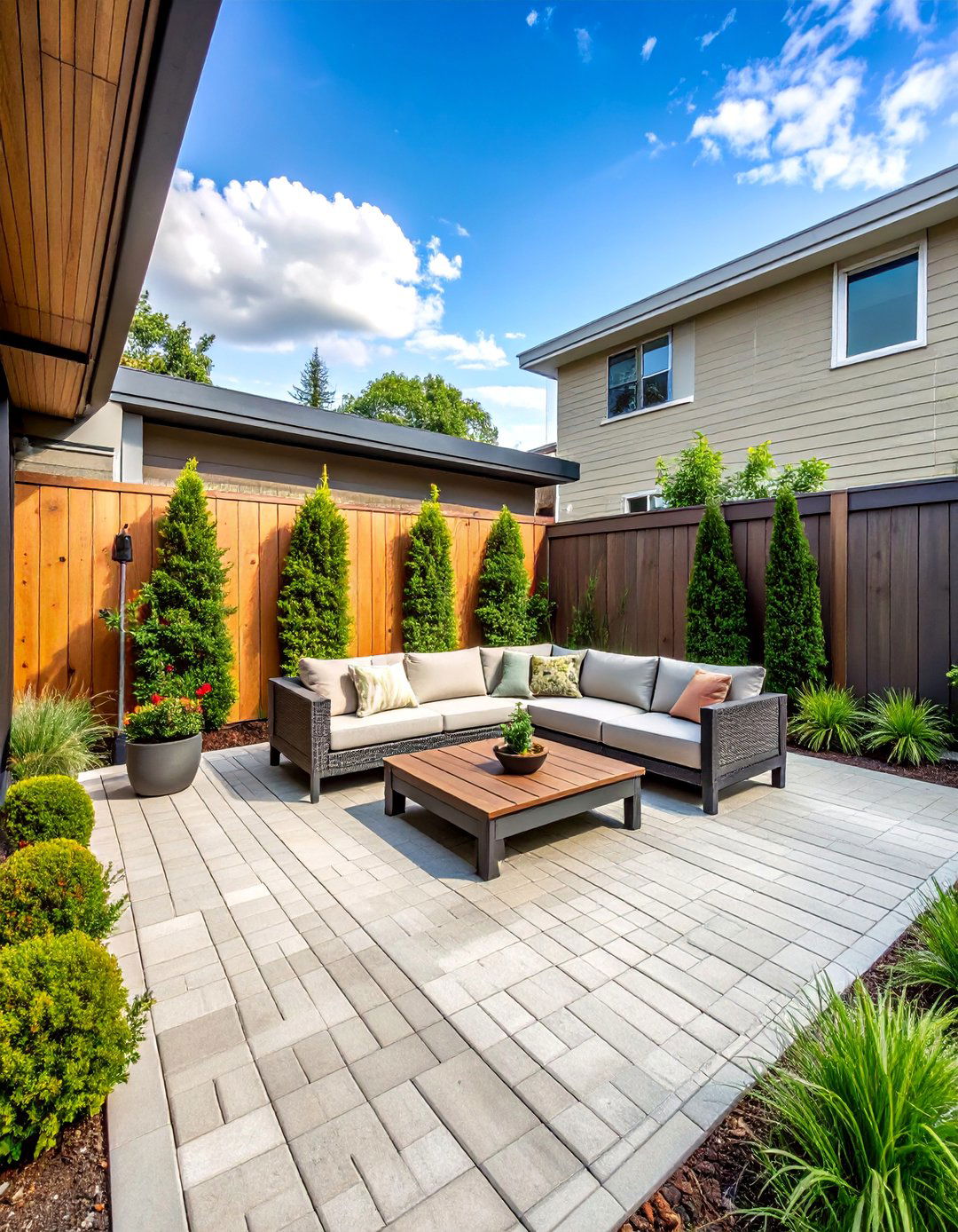 Stamped Concrete Patio for a Small Backyard - 40 Stamped Concrete Patio Ideas for Stylish Outdoor Spaces