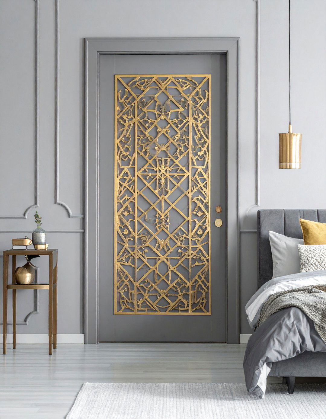Stencil Pattern Design - 25 Bedroom Door Decorating Ideas to Add Personality