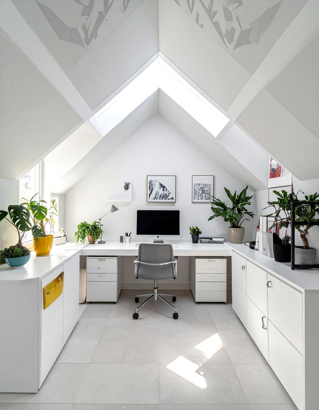 Stenciled Pattern on a Vaulted Ceiling - 40 Vaulted Ceiling Ideas for a Spacious Look