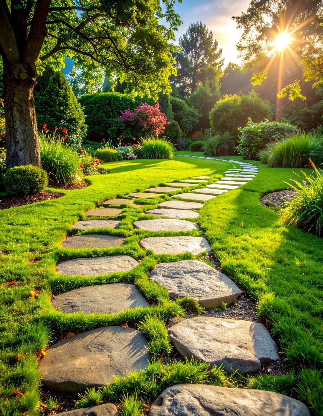 Stepping Stone Curved Paths - 25 Curved Walkway Ideas for a Unique Outdoor Space