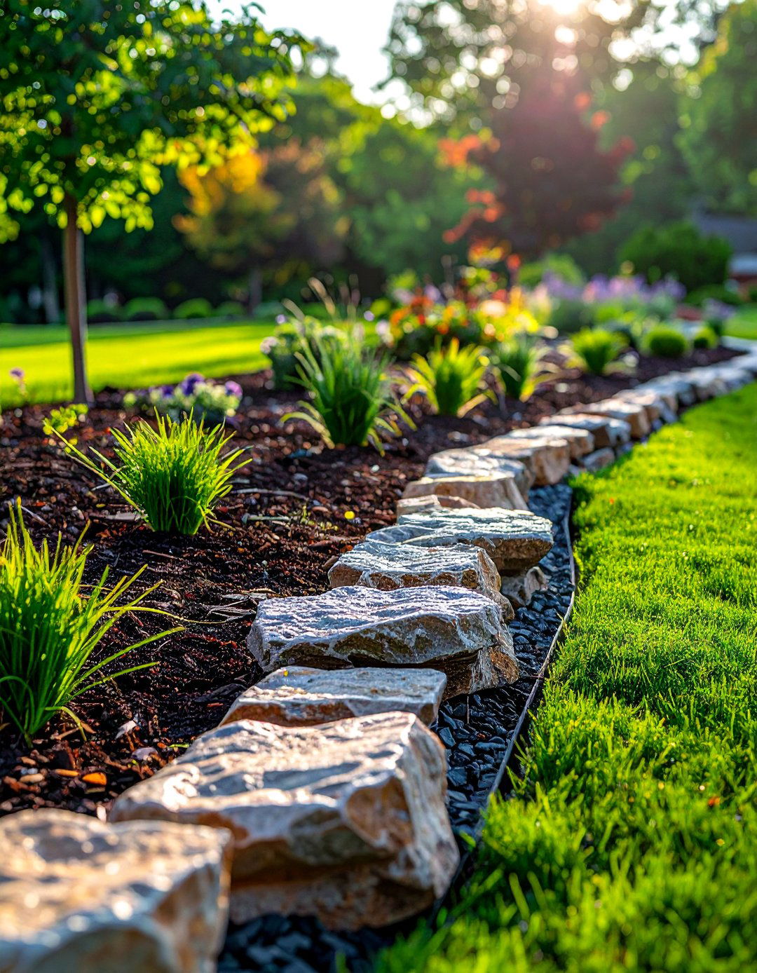 Stone Border Edging - 40 Stone Landscaping Ideas for a Beautiful Outdoor Space