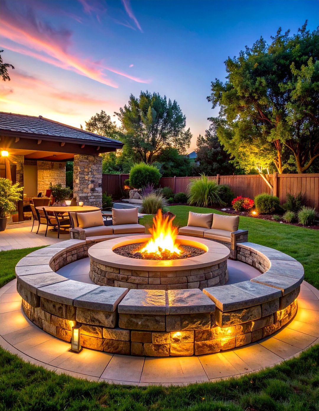 Stone Fire Pit Areas - 40 Stone Landscaping Ideas for a Beautiful Outdoor Space