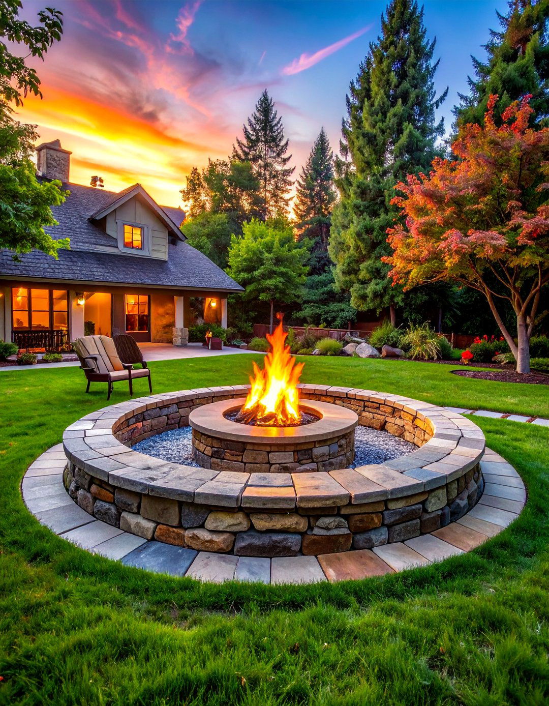 Stone Fire Rings - 40 Stone Landscaping Ideas for a Beautiful Outdoor Space