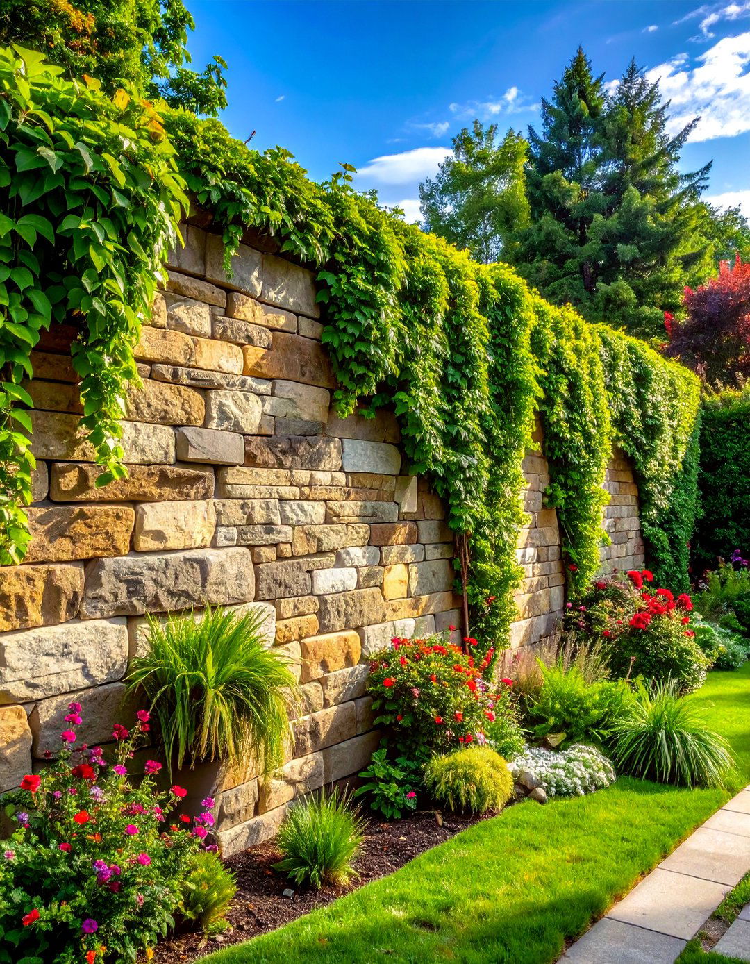 Stone Garden Walls - 40 Stone Landscaping Ideas for a Beautiful Outdoor Space