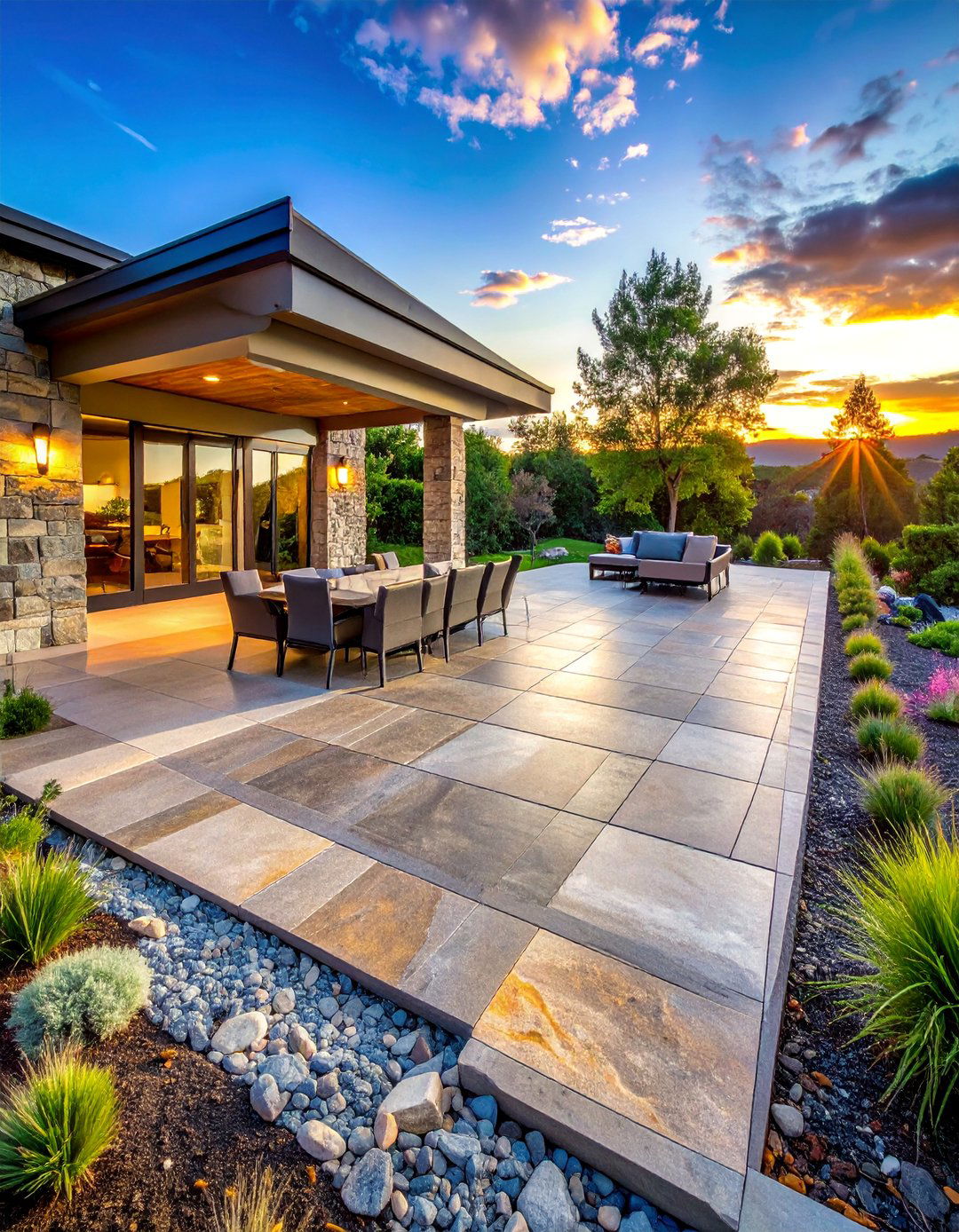 Stone Patio Extensions - 40 Stone Landscaping Ideas for a Beautiful Outdoor Space