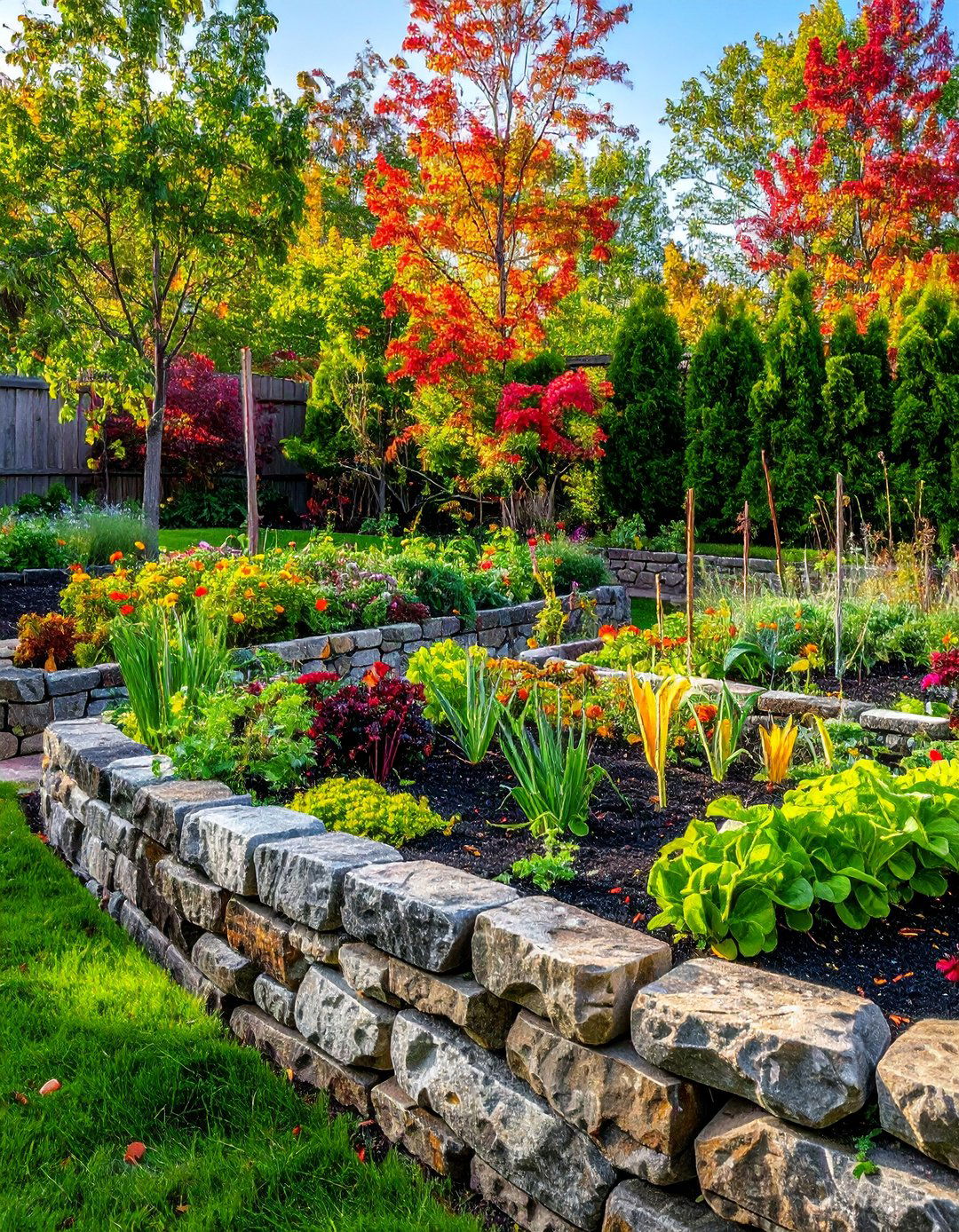 Stone Raised Beds - 40 Stone Landscaping Ideas for a Beautiful Outdoor Space