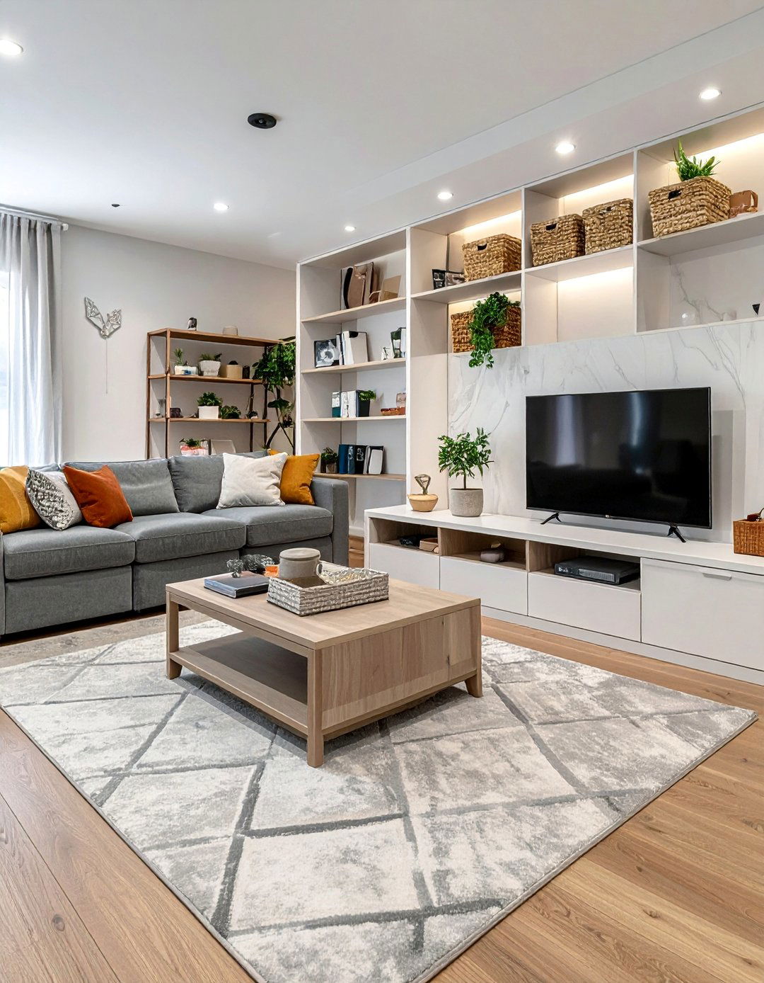 Storage Integrated Layout - 25 Functional Living Room Layout Ideas