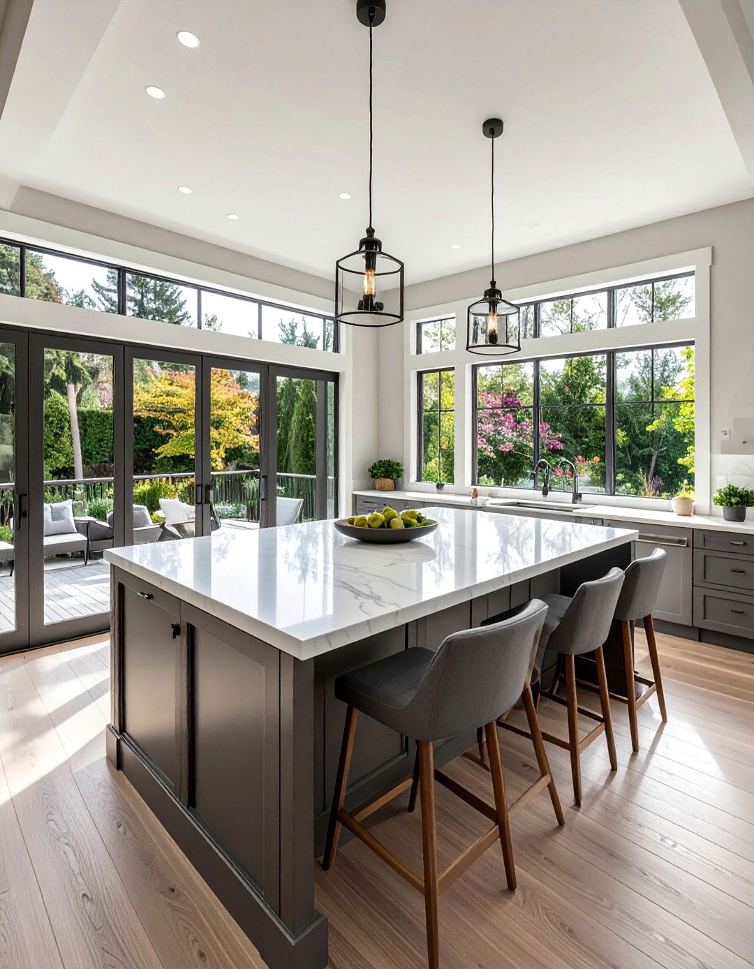 Sunroom Kitchen Featuring a Large Island - 15 Sunroom Kitchen Ideas for a Bright and Airy Space