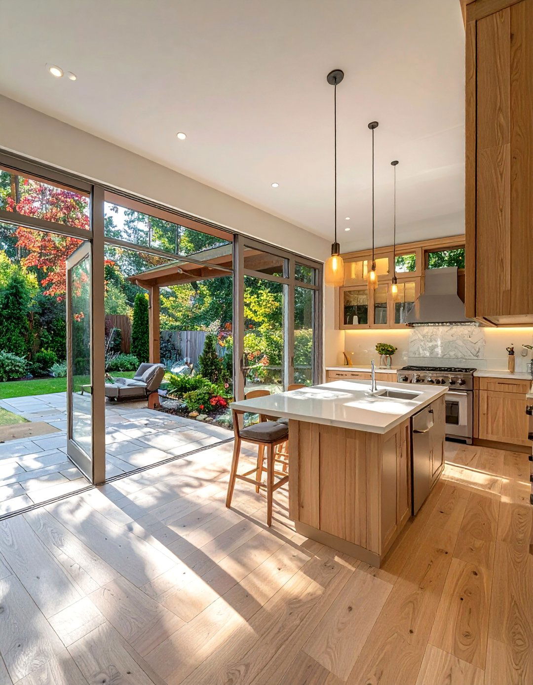 Sunroom Kitchen with Bi Fold Doors - 15 Sunroom Kitchen Ideas for a Bright and Airy Space