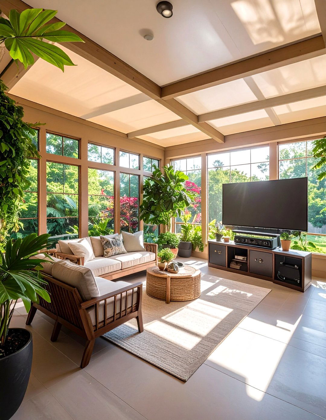 Sunroom Theater - 40 Small Home Theater Ideas for Movie Nights