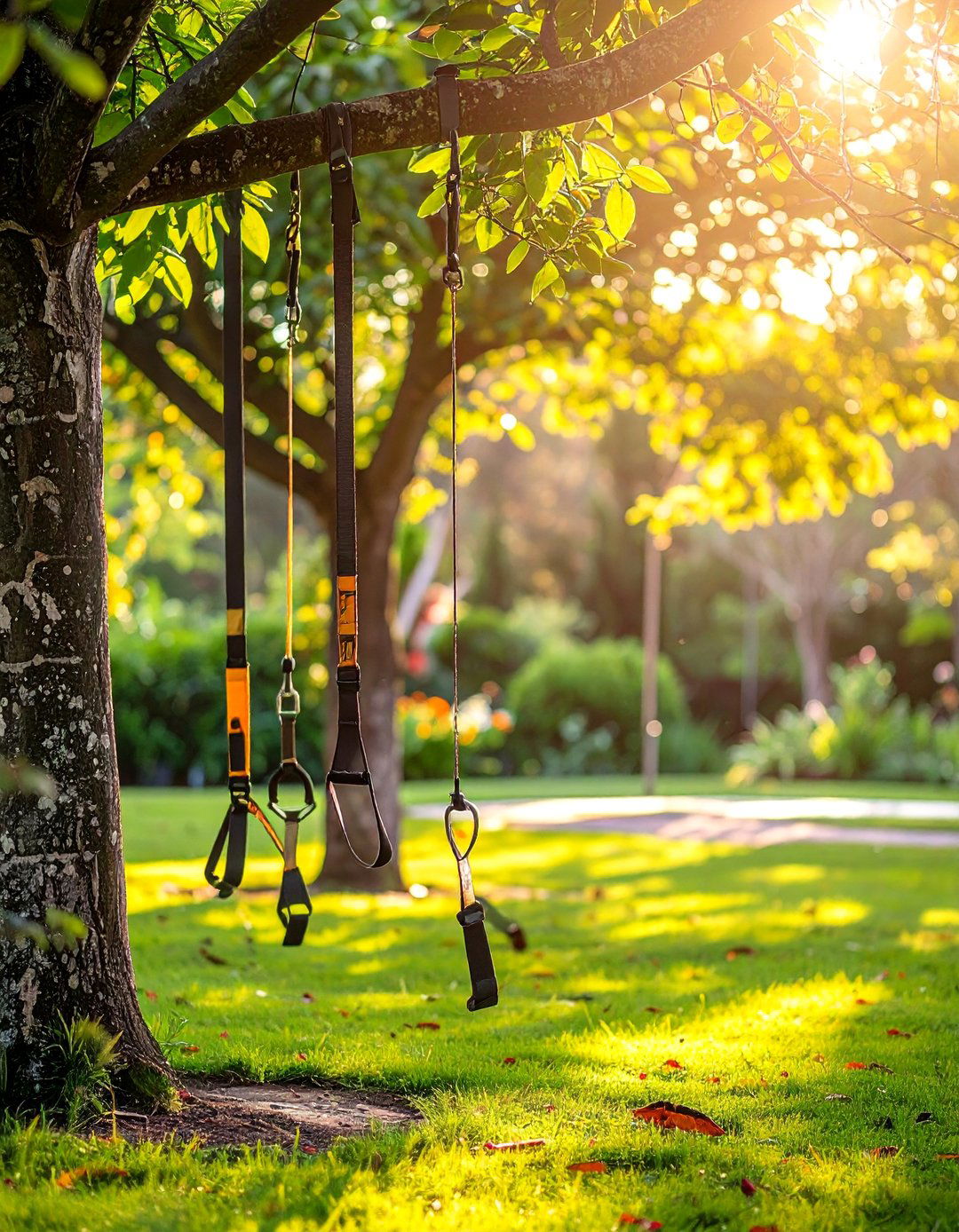 Suspension Training Setup - 15 Garden Gym Ideas for Your Outdoor Fitness Space