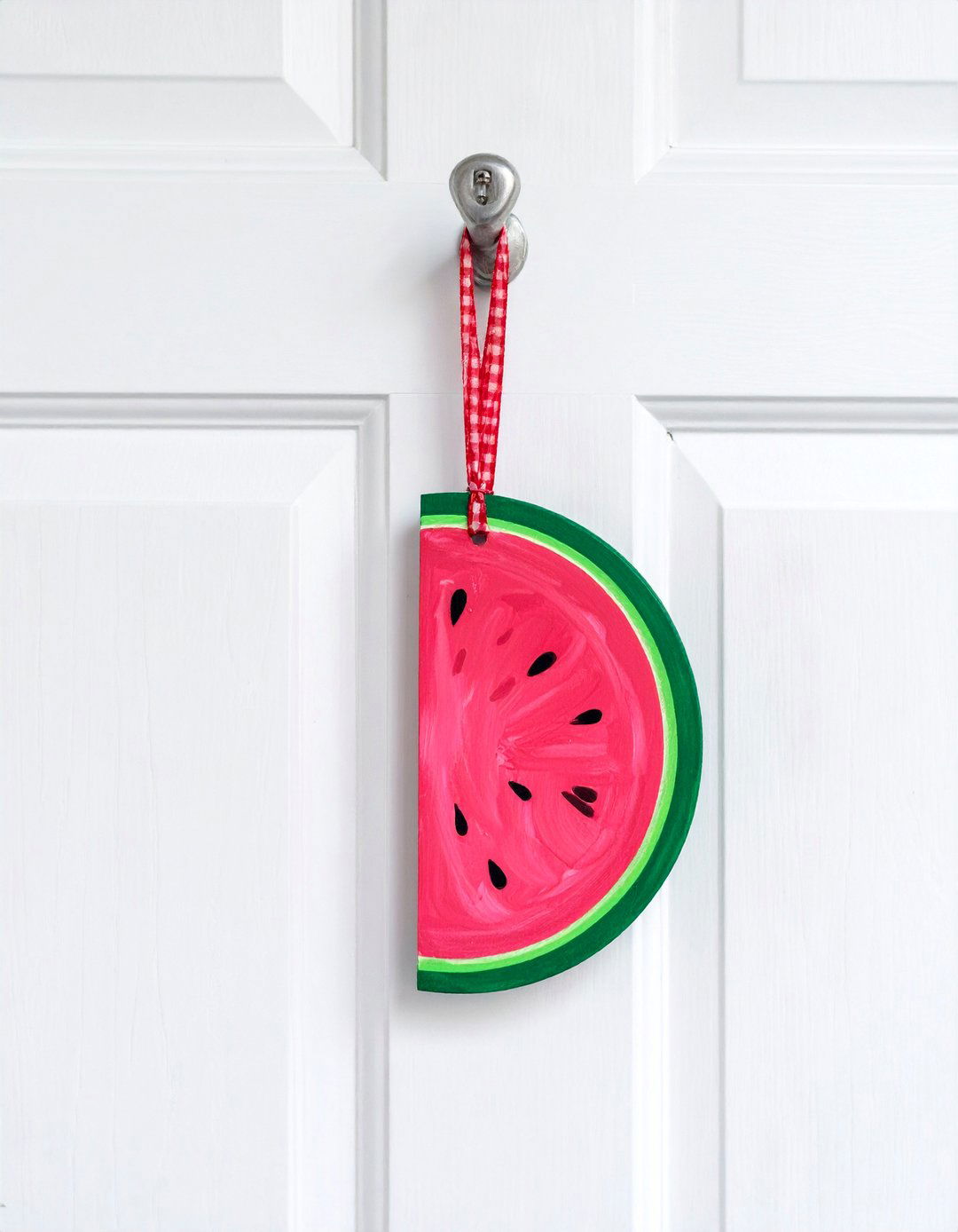 Sweet Watermelon Slice Door Hanger - 20 Summer Door Decoration Ideas to Welcome Guests