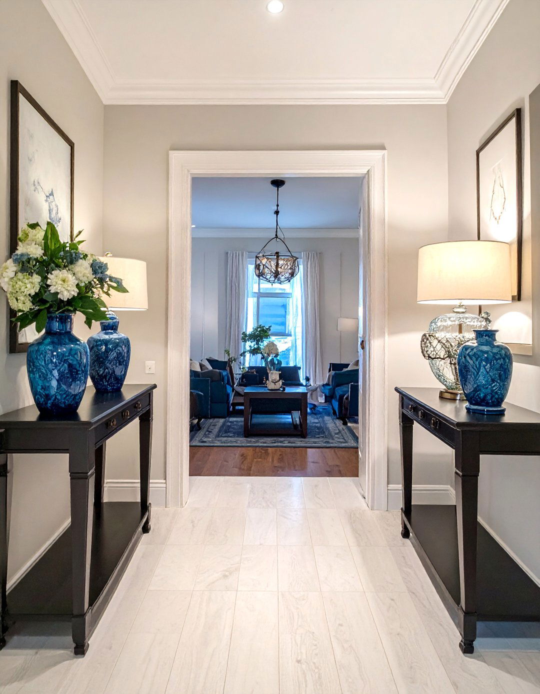 Symmetrical Console Tables Behind Sofas - 15 Elegant Symmetrical Living Room Ideas for Balance