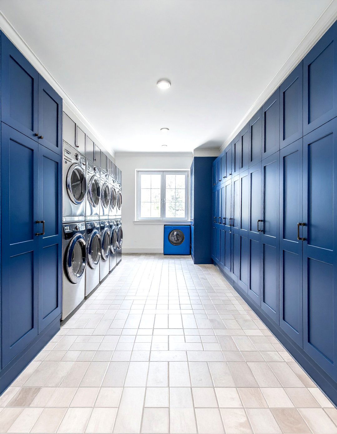 Symmetrical Layout Brick Floor Laundry Room - 15 Brick Floor Laundry Room Ideas for a Rustic Charm