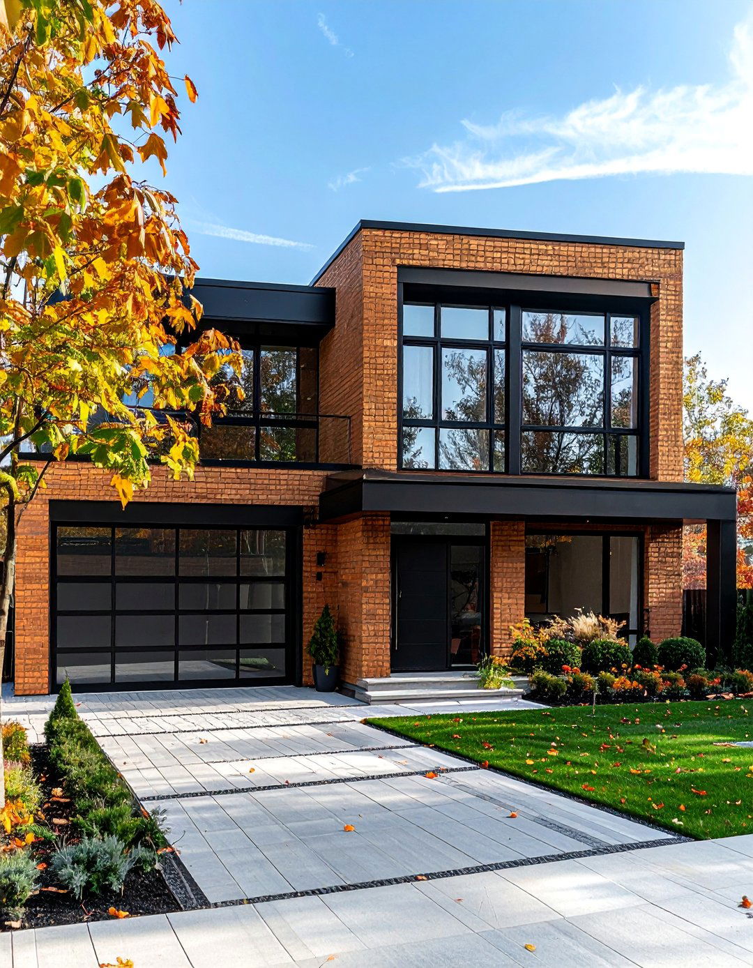 Tan Brick House with Black Window Frames - 25 Beautiful Tan Brick House Color Scheme Ideas