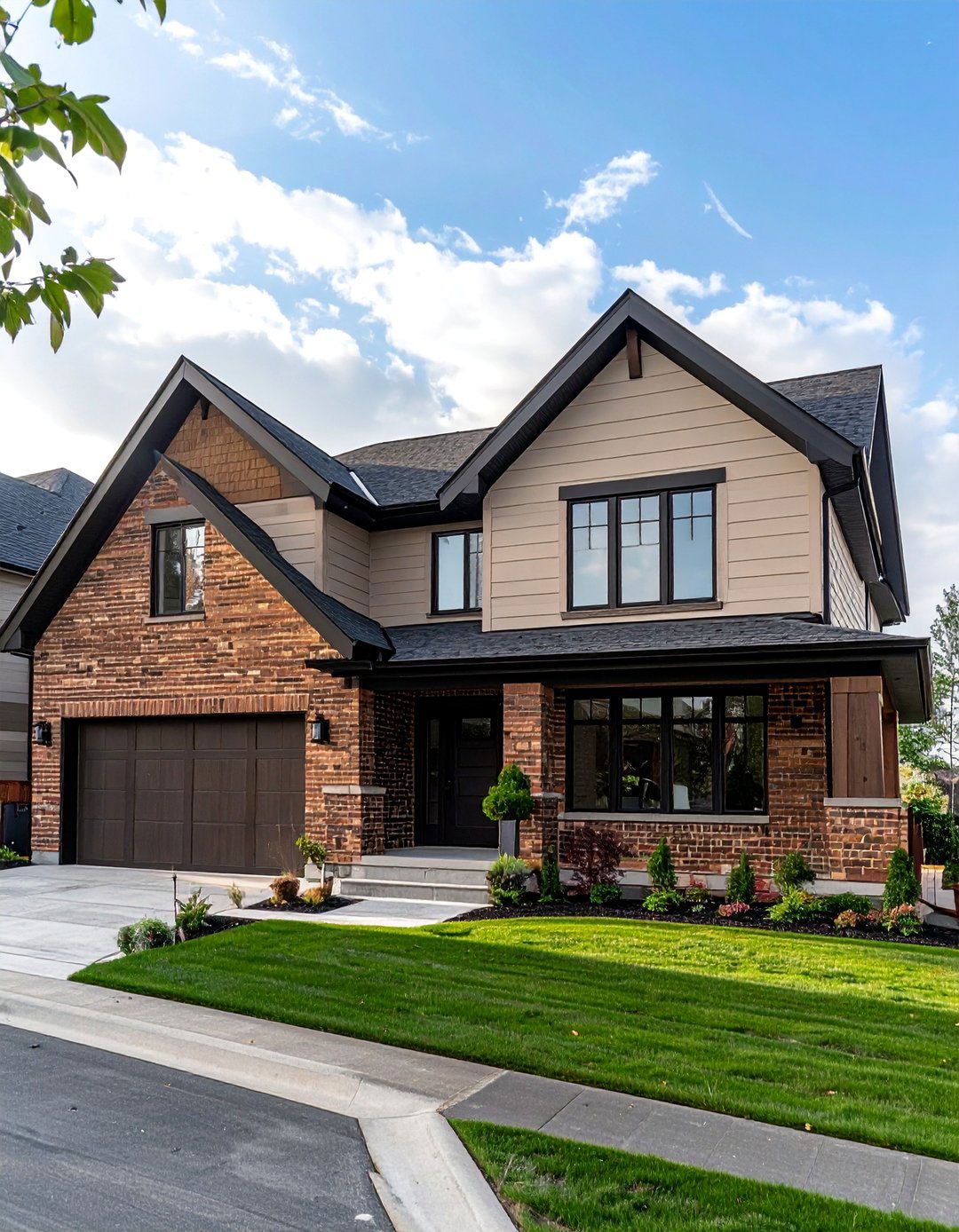 Tan Brick House with Greige Siding - 25 Beautiful Tan Brick House Color Scheme Ideas