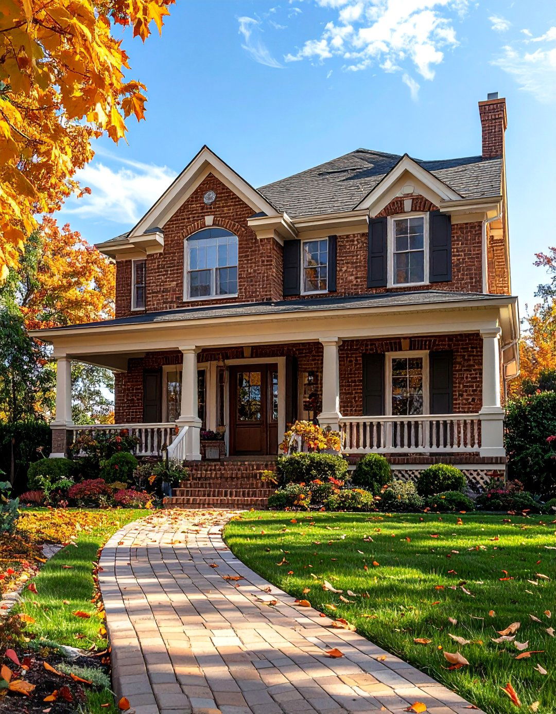 Tan Brick House with Off White Cream Trim - 25 Beautiful Tan Brick House Color Scheme Ideas