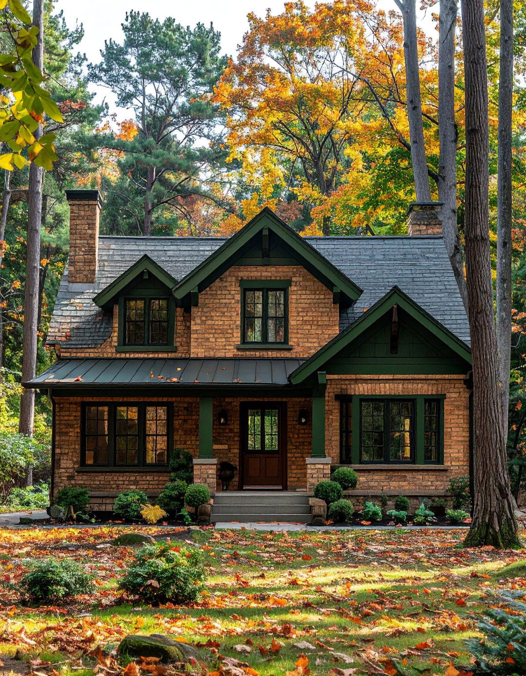 Tan Brick House with Olive Green Trim - 25 Beautiful Tan Brick House Color Scheme Ideas
