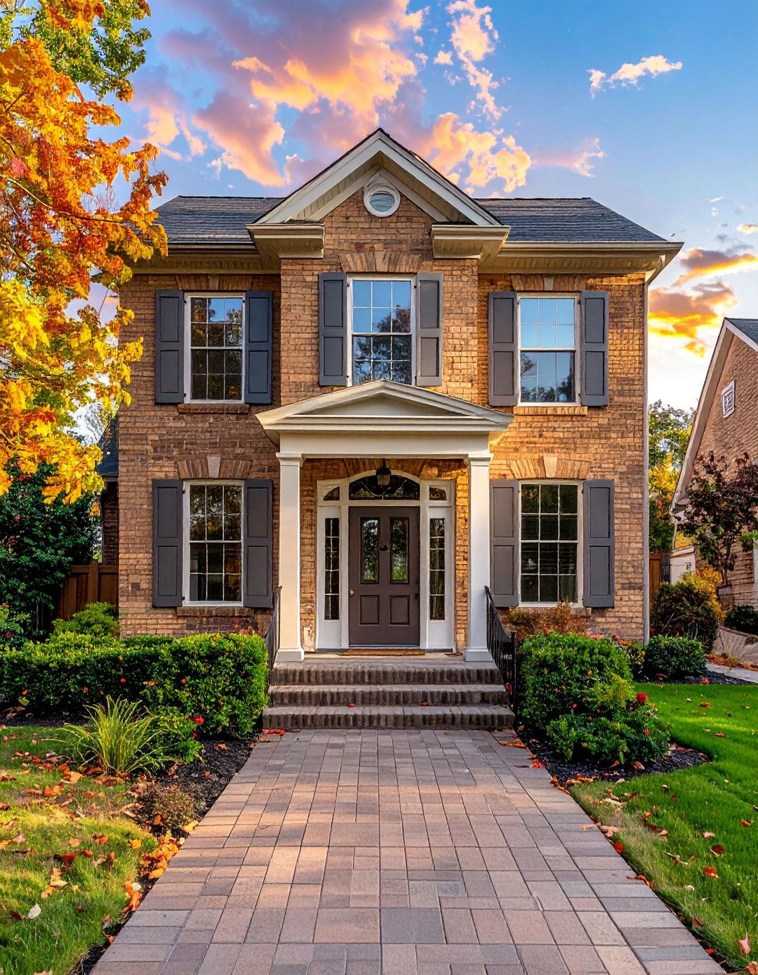 Tan Brick House with Pewter Gray Shutters - 25 Beautiful Tan Brick House Color Scheme Ideas