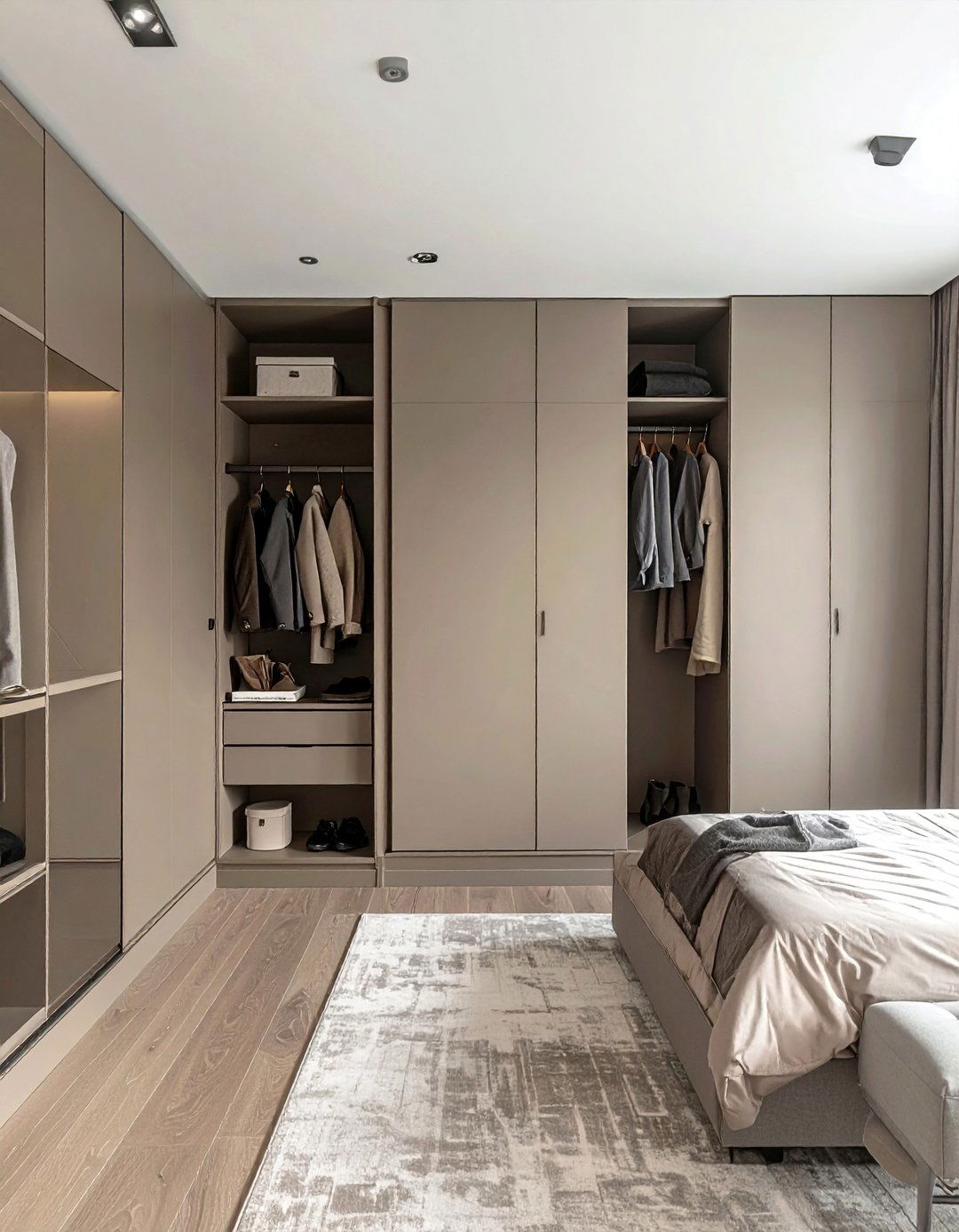 Taupe Bedroom with Clever Built in Storage - 20 Taupe Bedroom Ideas for a Calming and Cozy Retreat