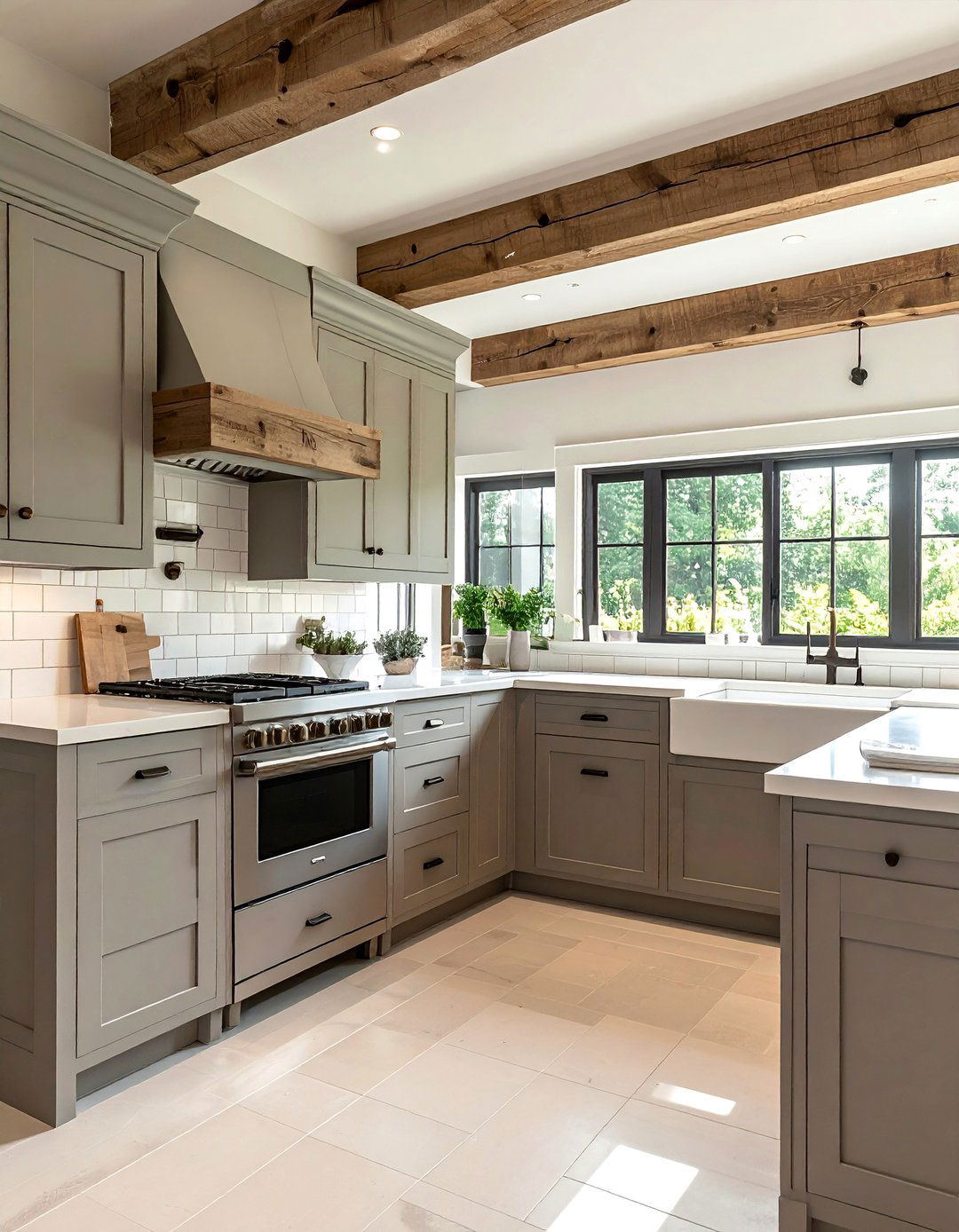 Taupe Kitchen Cabinets in a Farmhouse Design - 25 Stunning Taupe Kitchen Cabinet Design Ideas