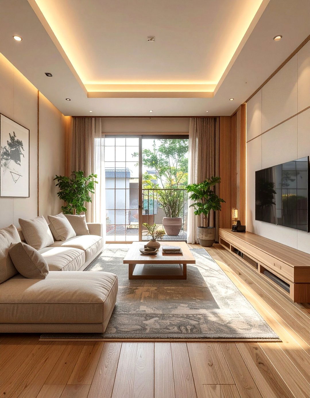 Technology Integration and Concealment - 25 Japanese Style Living Room Ideas for Zen Vibes