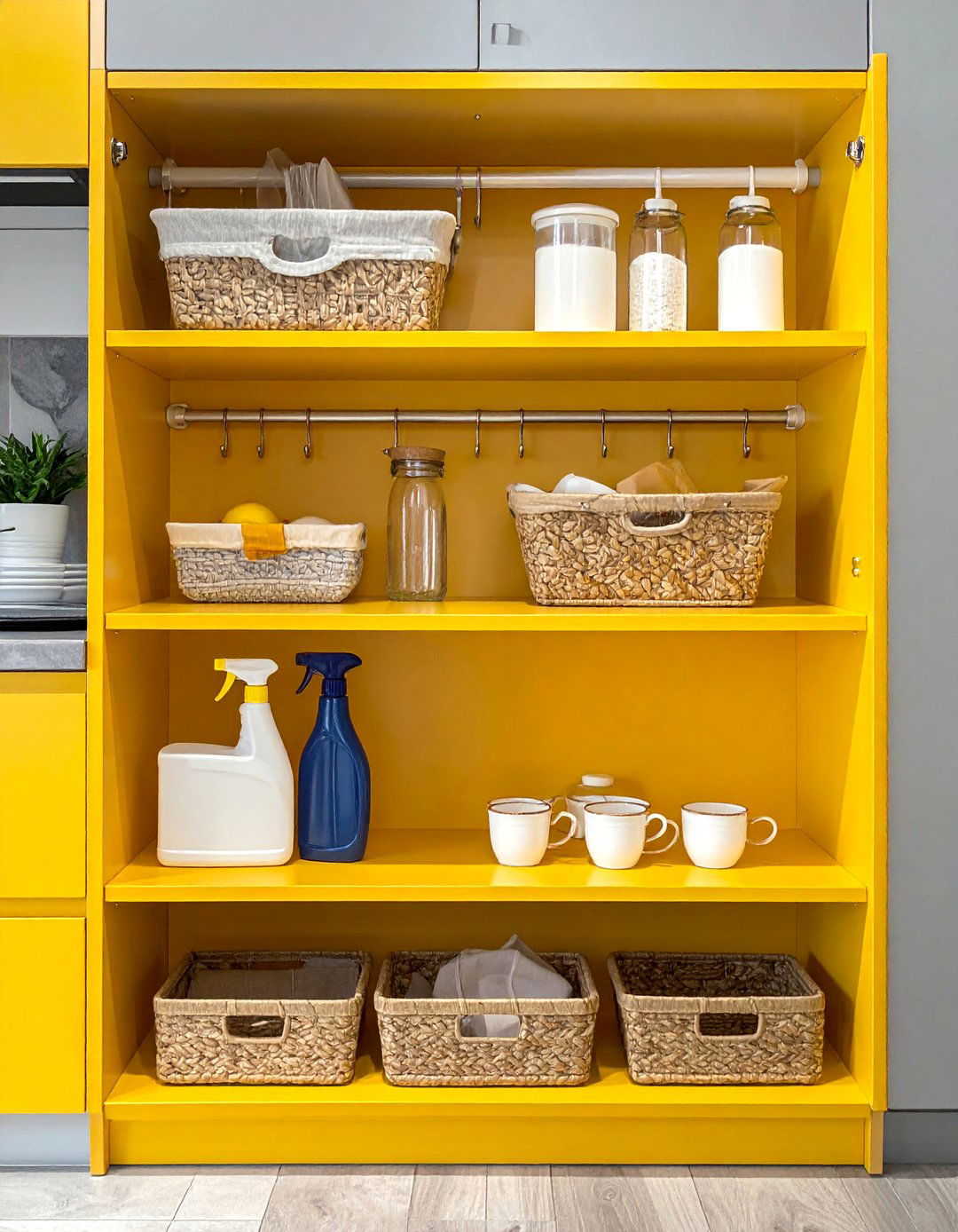 Tension Rod Organizers - 40 Small Kitchen Storage Ideas to Maximize Your Space