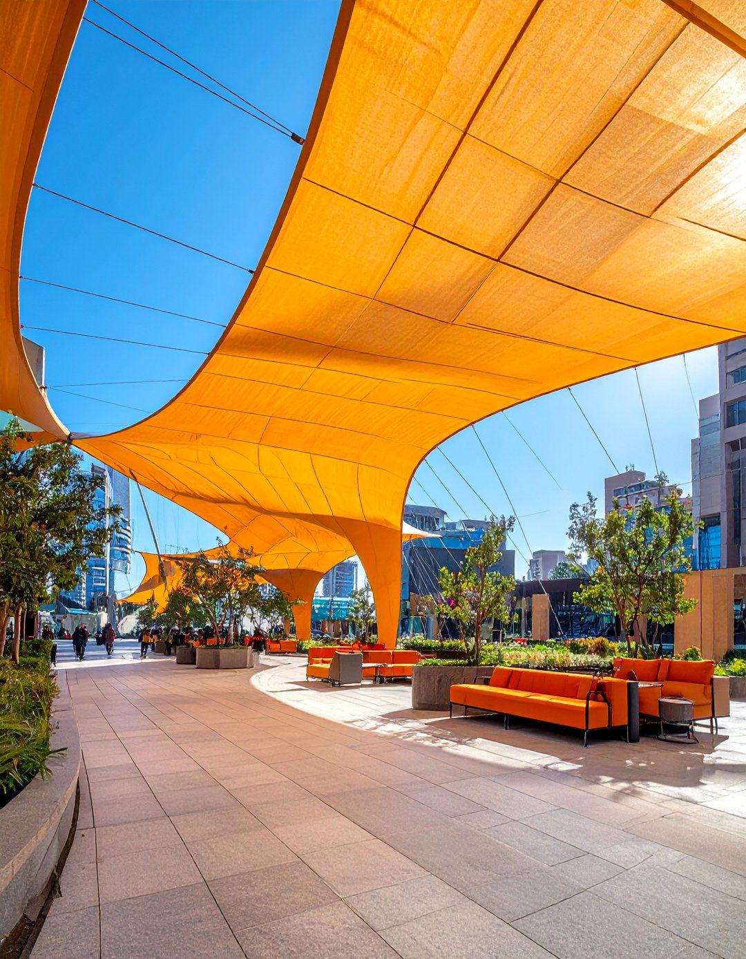 Tension Shade Structures for Large Areas - 40 Shade Ideas for Comfortable Outdoor Living Spaces