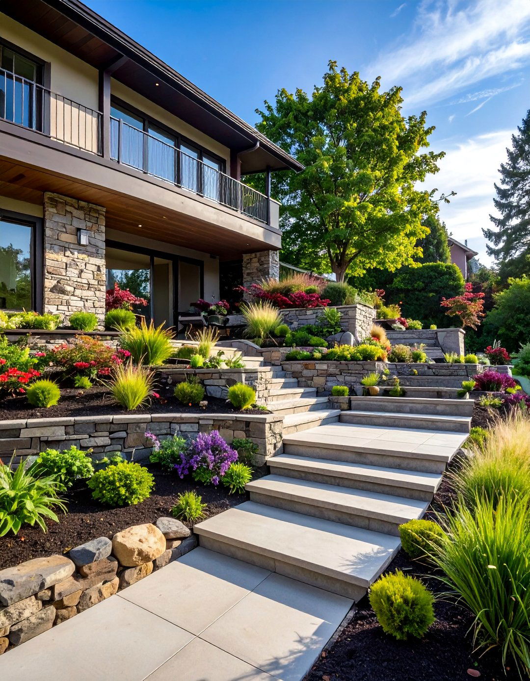 Terraced Garden Walls - 40 Stone Landscaping Ideas for a Beautiful Outdoor Space