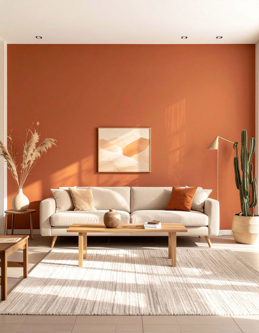 Terracotta Accent Wall for a Desert Sunset Vibe - 20 Desert-Themed Room Ideas for a Unique Aesthetic