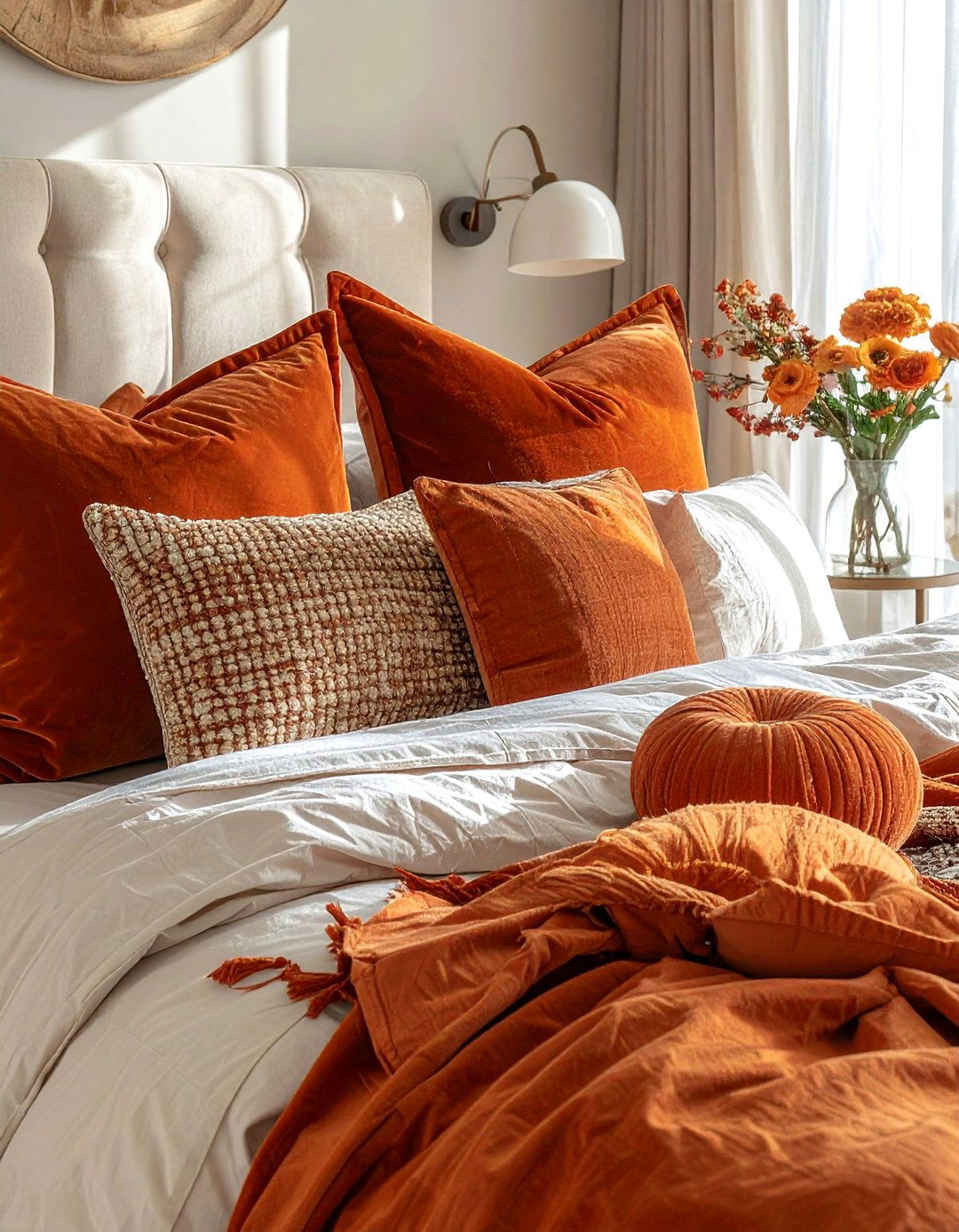 Terracotta Decorative Pillows - 20 Terracotta Bedroom Ideas for a Serene Retreat
