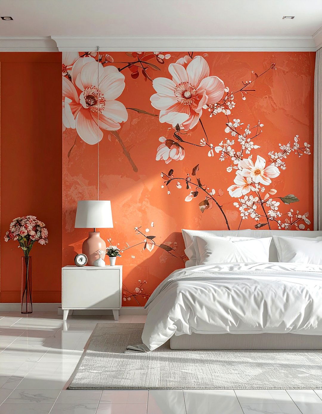 Terracotta Patterned Wallpaper - 20 Terracotta Bedroom Ideas for a Serene Retreat