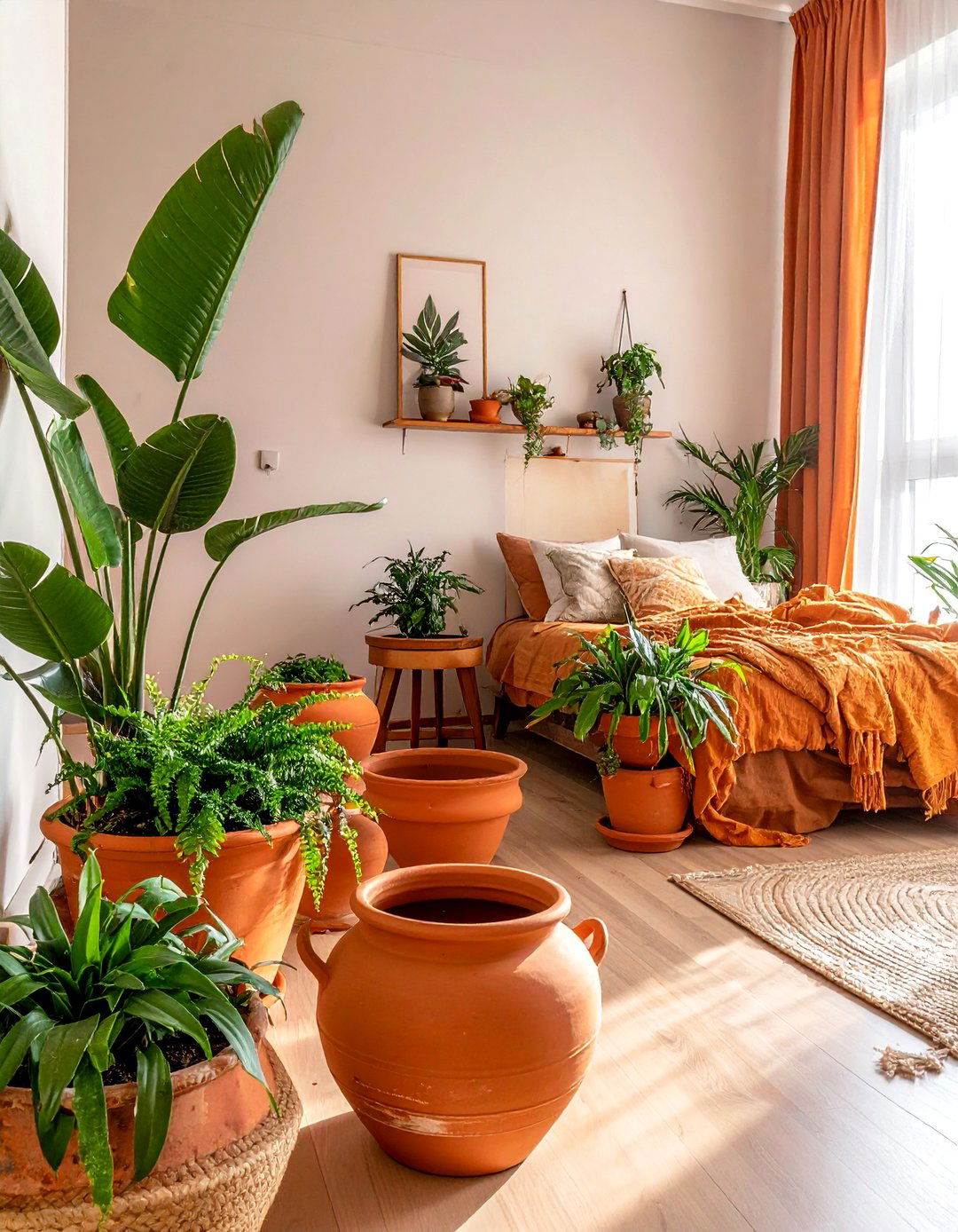 Terracotta Plant Displays - 25 Hippie Bedroom Ideas for a Bohemian Retreat