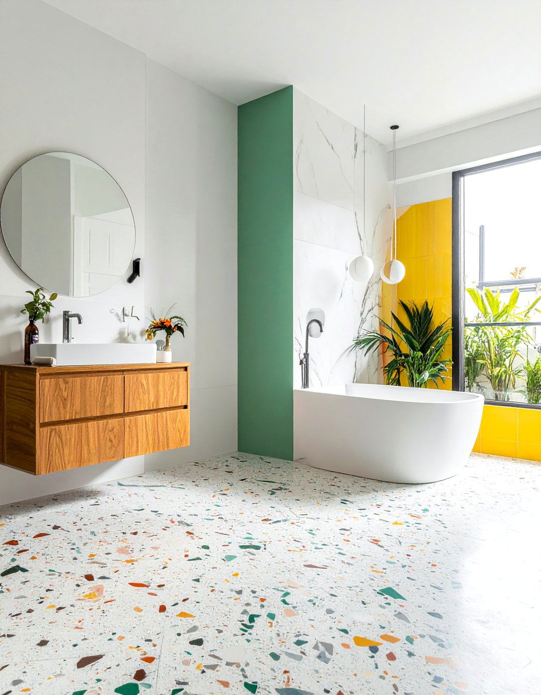 Terrazzo Style Concrete Bathroom Surfaces - 30 Concrete Bathroom Ideas for a Modern Look