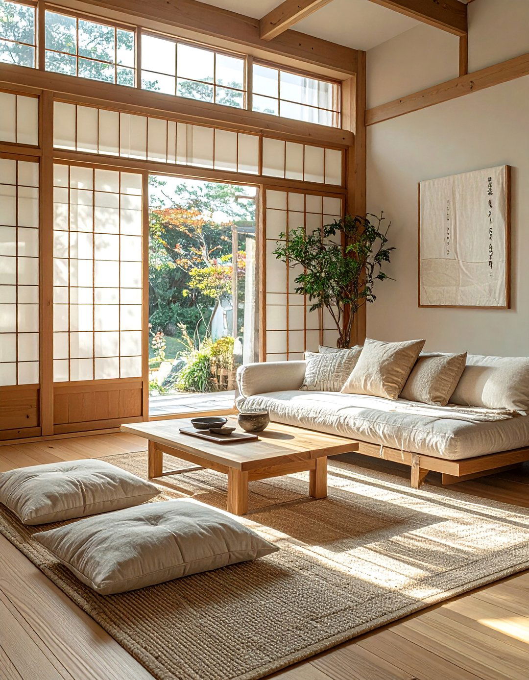 Textile and Fabric Material Choices - 25 Japanese Style Living Room Ideas for Zen Vibes