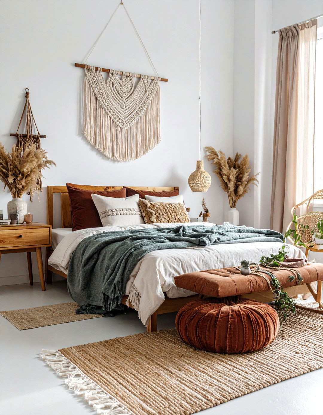 Textural Layering Haven - 15 Indie Room Ideas for a Unique and Eclectic Style