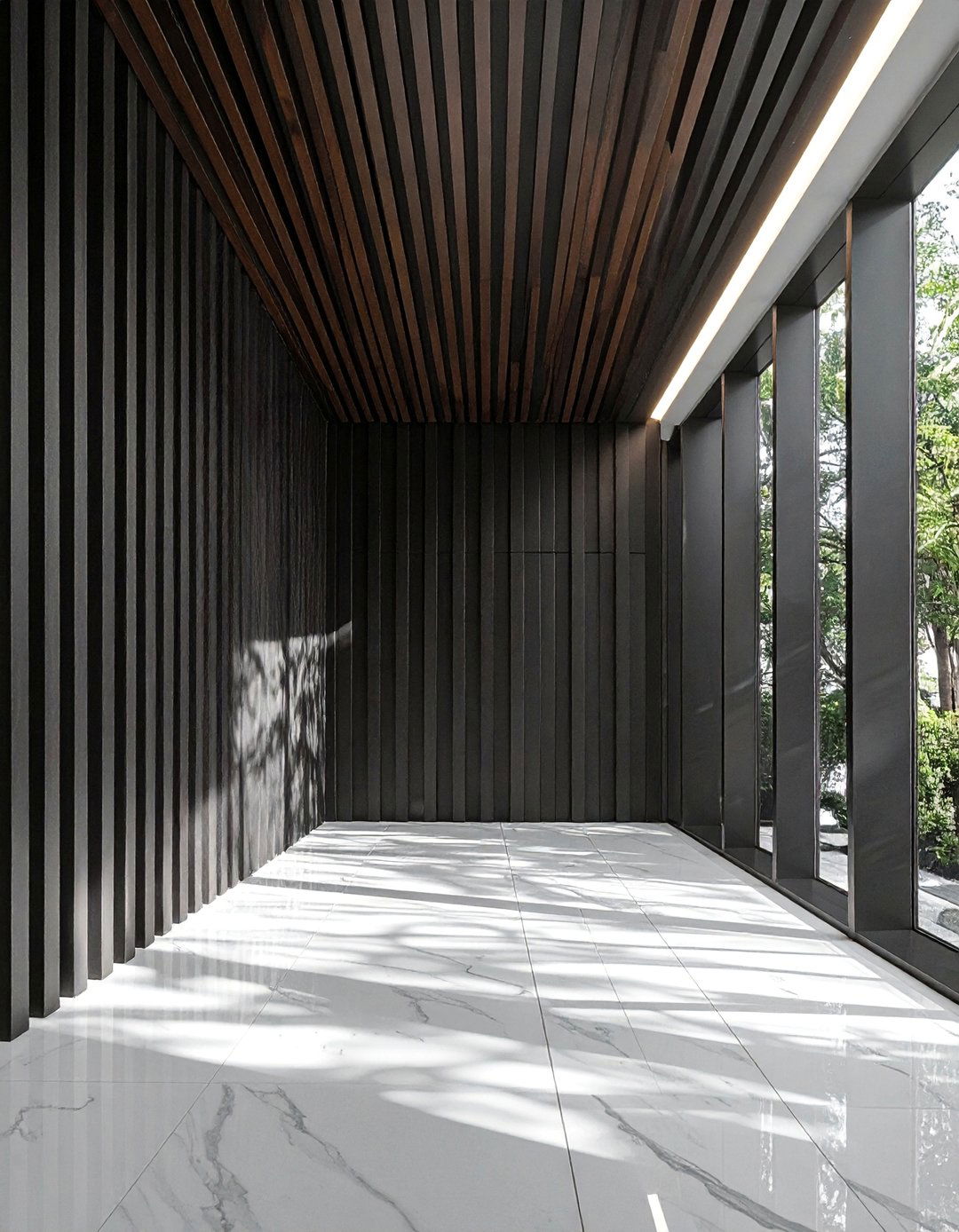 Textured Black Accent Wall - 20 Black and White Hallway Ideas for a Modern Look