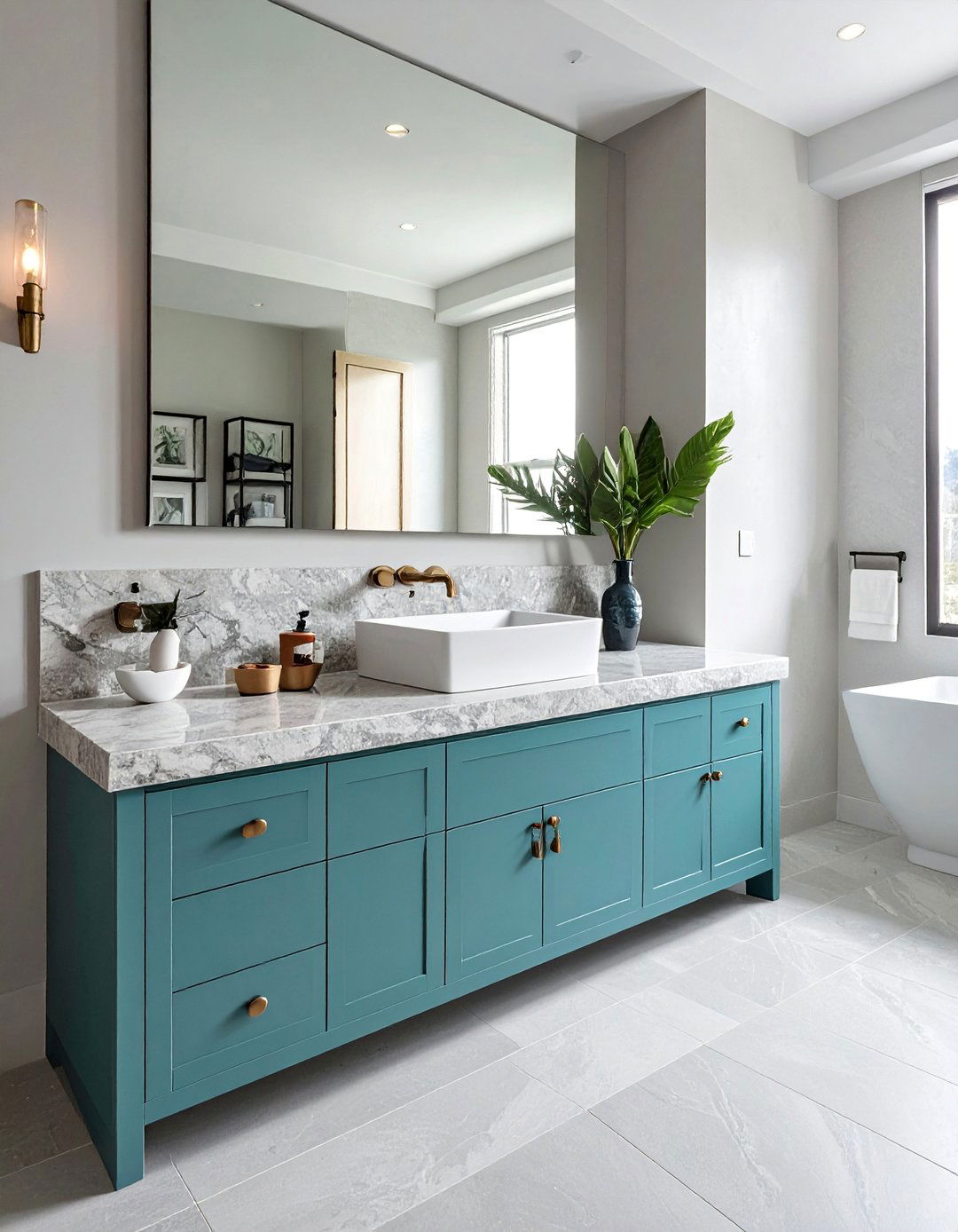 Textured Finish Bathroom Countertops - 20 Bathroom Countertop Ideas for a Functional and Stylish Space