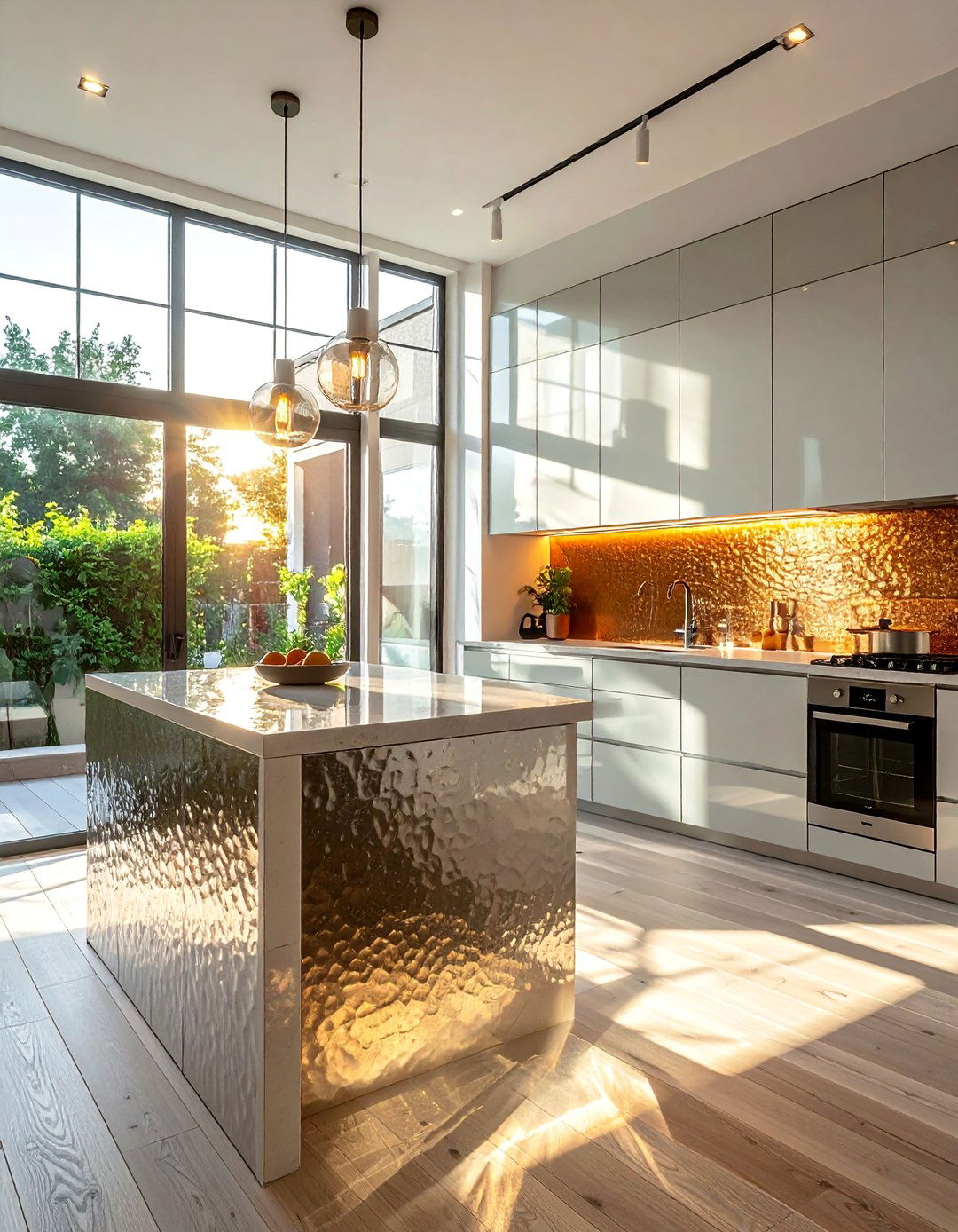 Textured Glass Kitchen Cabinets for Tactile Appeal - 20 Modern Style Glass Kitchen Cabinets for a Sleek Look