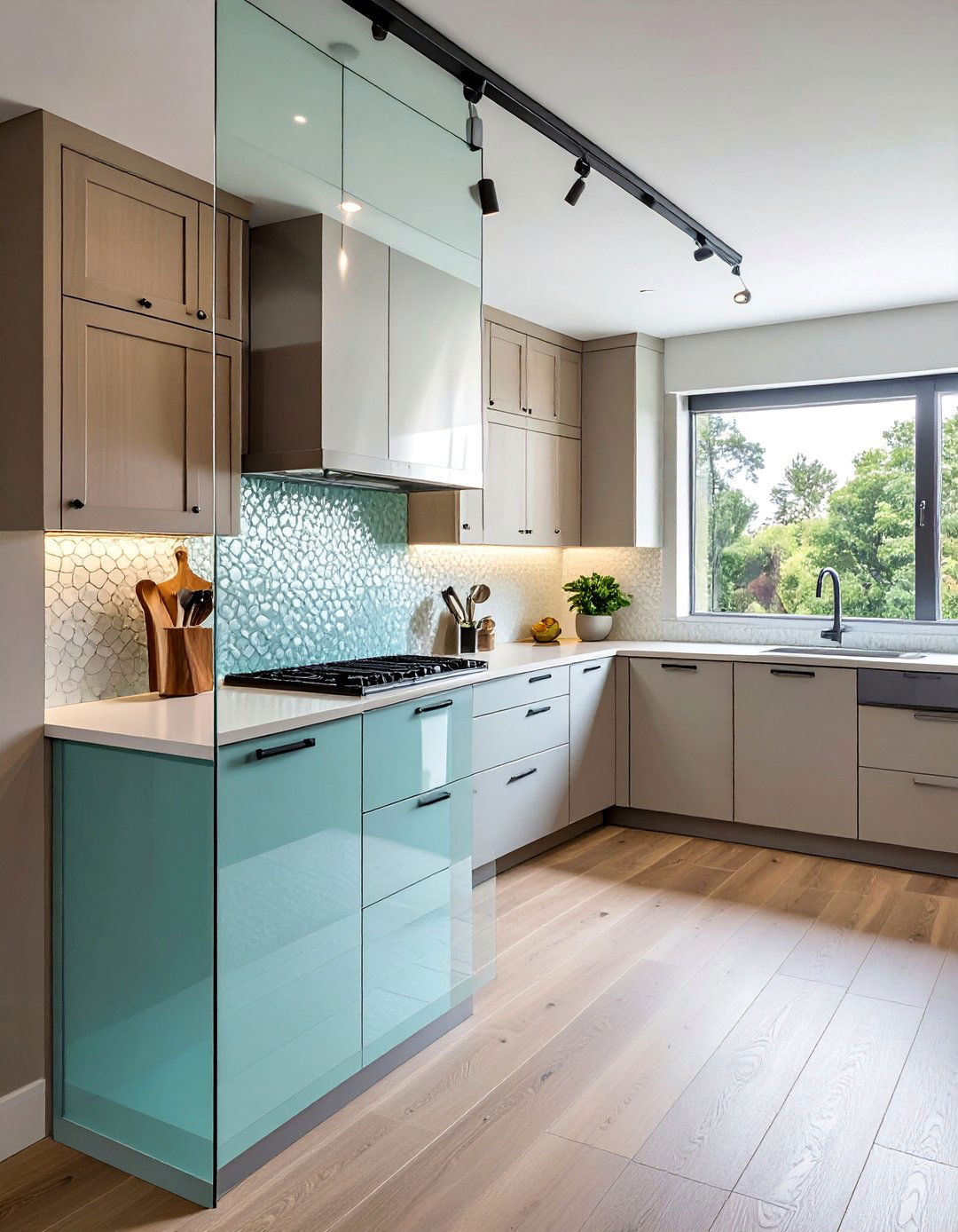 Textured Glass Privacy Cabinet Options - 15 Kitchen Cabinets With Glass Doors for a Modern Look